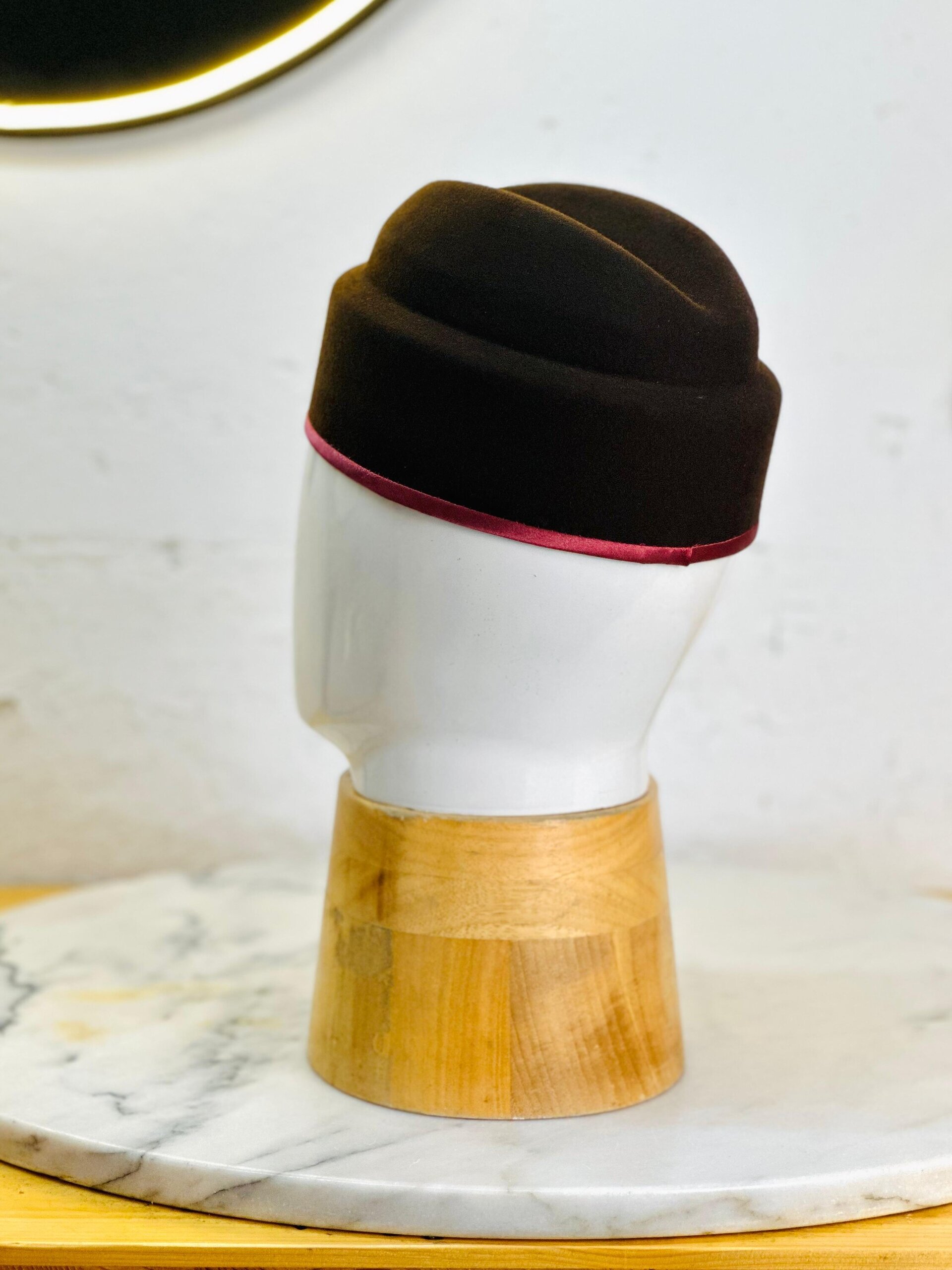 COFFE BEAN PILLBOX  - WOOL FELT - 6